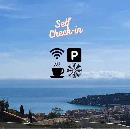 Charmant Studio Climatisé vue mer panoramique , Parking gratuit Menton Extérieur photo